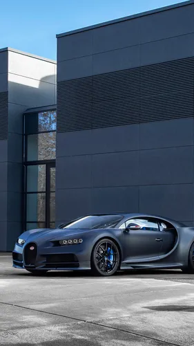 Bugatti Chiron Обои на телефон автомобиль, припаркованный возле здания