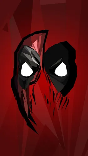 Deadpool Обои на телефон красная стена с черной маской