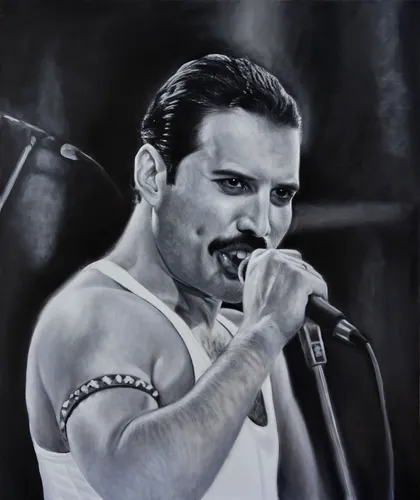 Фредди Меркури, Freddie Mercury Обои на телефон мужчина с усами и микрофоном