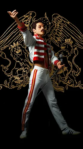 Рами Малек, Freddie Mercury Обои на телефон человек, держащий микрофон