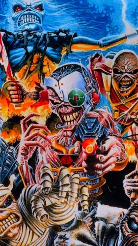 Iron Maiden Обои на телефон картина с изображением группы людей
