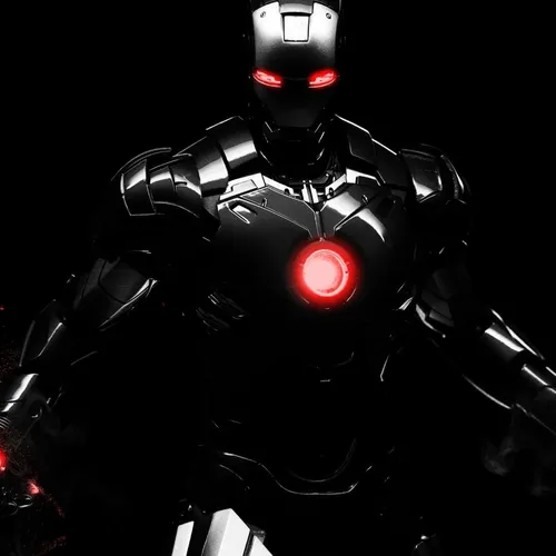 Iron Man Обои на телефон черный мотоцикл с красными огнями