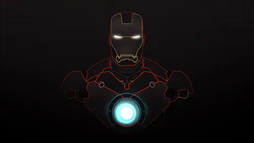 Iron Man Обои на телефон красно-белый робот с синим светом