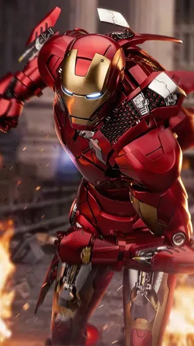 Iron Man Обои на телефон красно-черная одежда