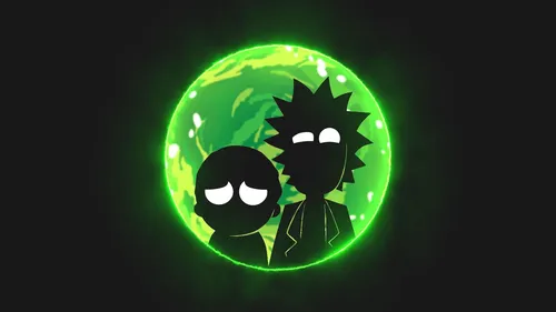 Rick And Morty Рик И Морти Обои на телефон зелено-желтое сияющее лицо
