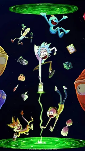 Rick And Morty Рик И Морти Обои на телефон настольная игра с различными предметами