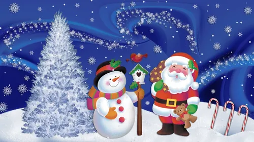 Дед Мороз Обои на телефон группа снеговиков