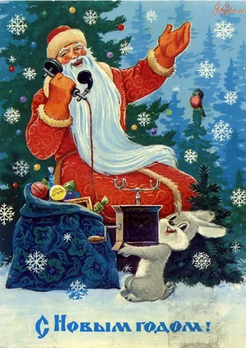 Дед Мороз Обои на телефон человек в одежде с кроликом и кроликом