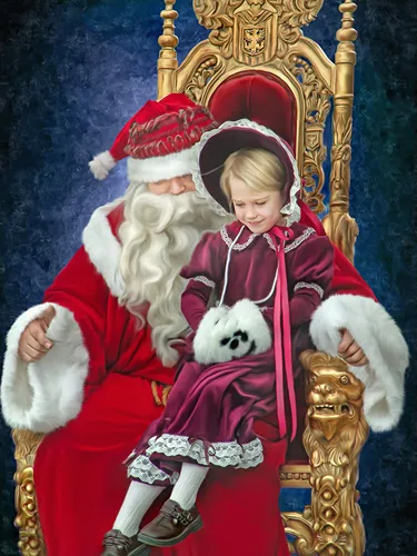 Дед Мороз Обои на телефон ребенок в одежде санта клауса