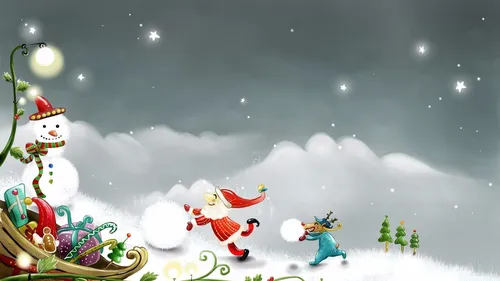 Дед Мороз Обои на телефон рисунок
