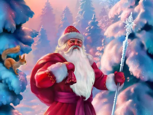 Дед Мороз Обои на телефон заставка