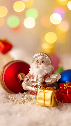 Дед Мороз Обои на телефон маленькая белая кукла