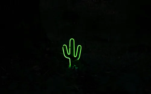Зелёный Обои на телефон зеленая неоновая вывеска в темноте