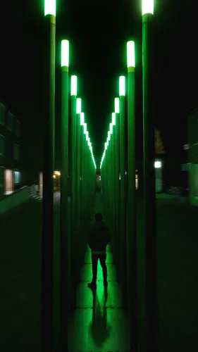 Зелёный Обои на телефон человек, идущий по мосту