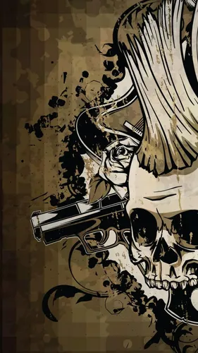 Картинки Для Пацанов Обои на телефон черно-белый рисунок человека с пистолетом