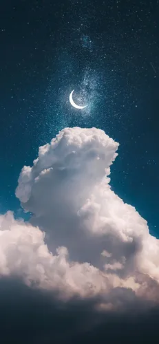 Красивые Светлые Обои на телефон луна в небе