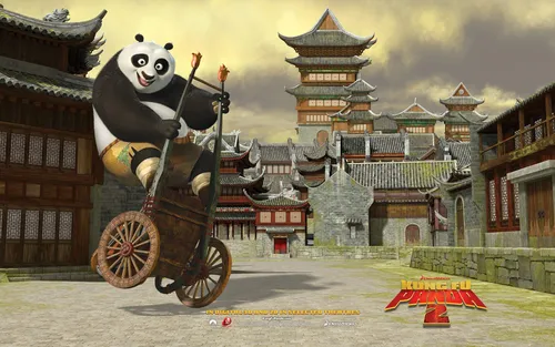 Кунг Фу Панда Обои на телефон мультфильм о человеке, катающемся на лошади и багги