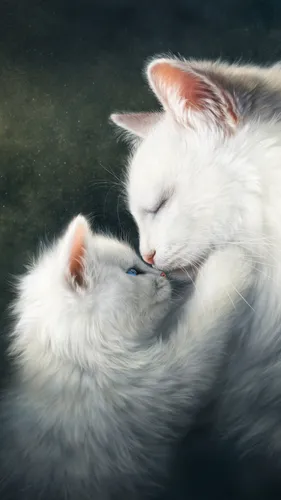 Милые Котята Обои на телефон две кошки с закрытыми глазами