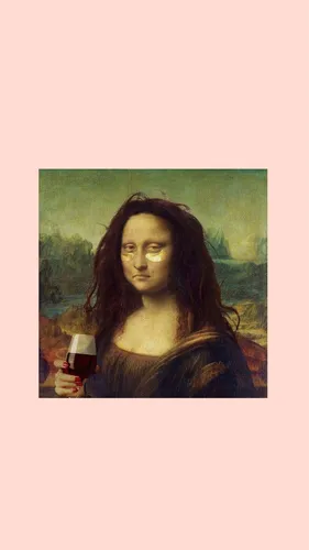 Мона Лиза Обои на телефон человек с напитком