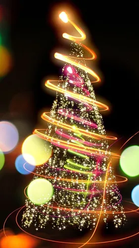 Новогодние Андроид Обои на телефон зажженная рождественская елка