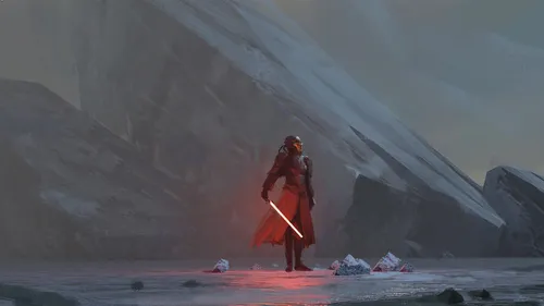 Star Wars 4K Обои на телефон человек в одежде, стоящий в пещере с огнем