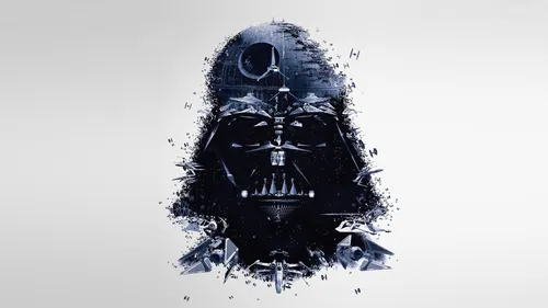 Star Wars 4K Обои на телефон чёрное чудовище на белом фоне