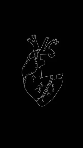 Рисунок Черные Обои на телефон рисунок сердца