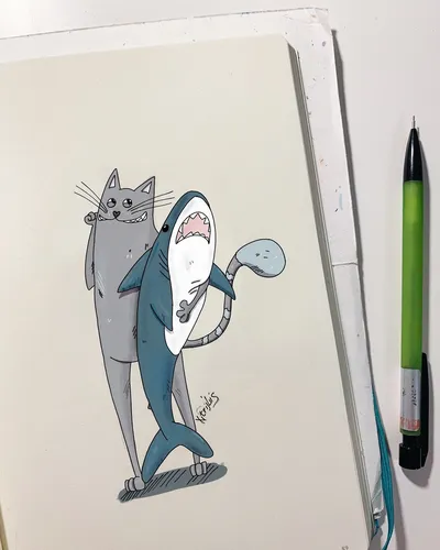 Акула Из Икеи Обои на телефон рисунок кошки и лыж