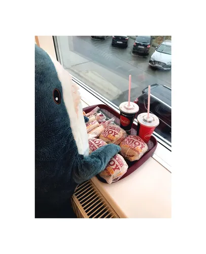 Акула Из Икеи Обои на телефон человек, сидящий за столом с едой и напитками