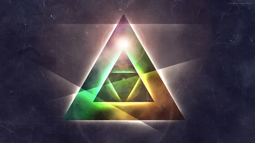 Всевидящее Око Обои на телефон зелено-желтый треугольник