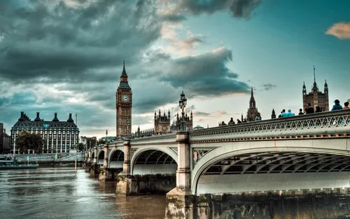 Лондон Обои на телефон мост через реку с часовой башней на заднем плане