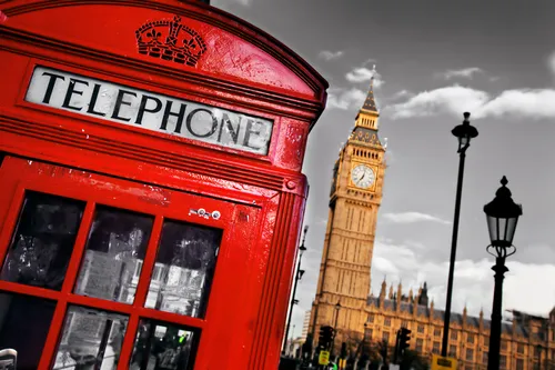 Лондон Обои на телефон красная телефонная будка перед башней с часами
