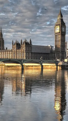 Лондон Обои на телефон башня с часами рядом с мостом