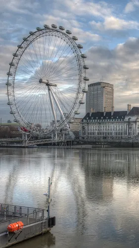 Лондон Обои на телефон колесо обозрения у реки