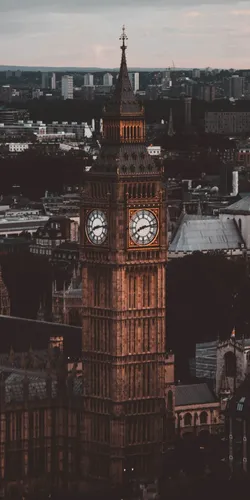 Лондон Обои на телефон большая башня с часами в городе