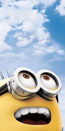 Миньоны Обои на телефон желтый робот с голубым небом и облаками на заднем плане