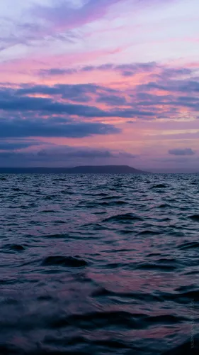 Море Hd Обои на телефон водоем с розово-фиолетовым небом над ним