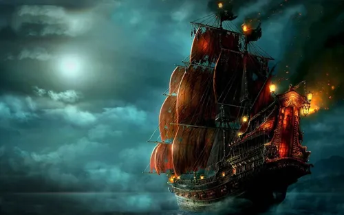 Пираты Обои на телефон корабль в воде