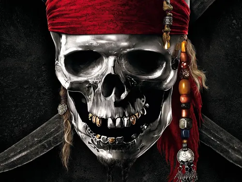 Пираты Обои на телефон череп с красно-золотым шлемом и солнцезащитными очками