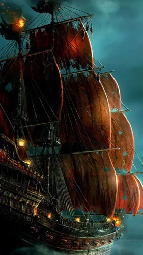 Пираты Обои на телефон большой корабль с множеством мачт