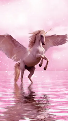 С Единорогами И Фламинго Обои на телефон лошадь с крыльями