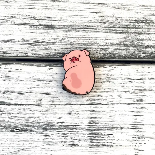 С Пухлей Обои на телефон розовый мультипликационный персонаж на деревянной поверхности