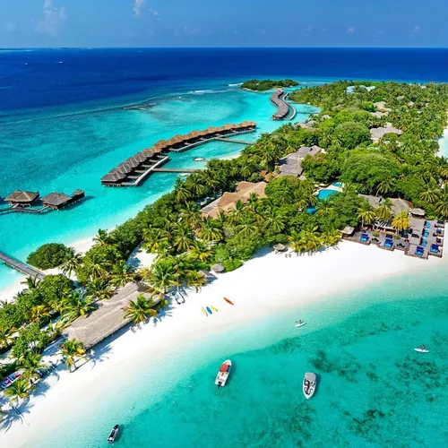 Мальдивы Фото пляж с деревьями и зданиями