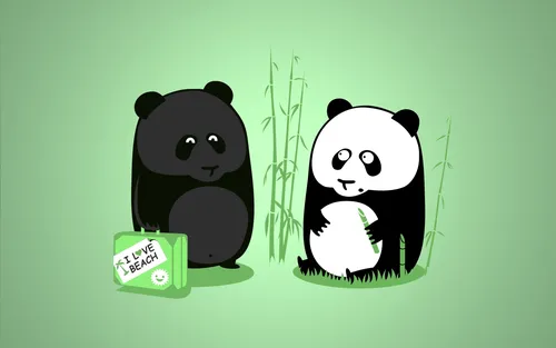 С Пандами Обои на телефон пара панд с табличками