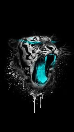 С Тиграми Обои на телефон тигр с синим светом