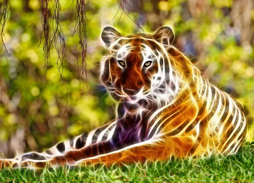С Тиграми Обои на телефон тигр, лежащий в траве