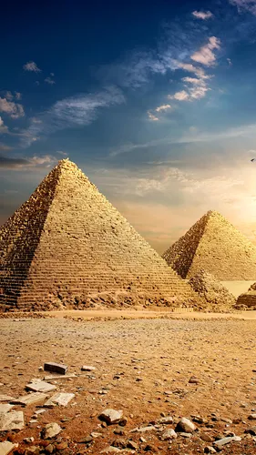 Пустыня Обои на телефон группа пирамид в пустыне