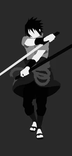 Саске Учиха Обои на телефон человек, держащий меч