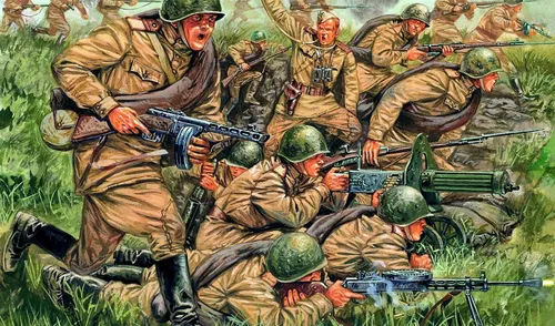 Советские Обои на телефон группа солдат в бою
