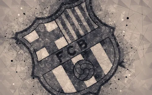 Фк Барселона Обои на телефон черно-белое изображение круглого объекта со звездой на нем